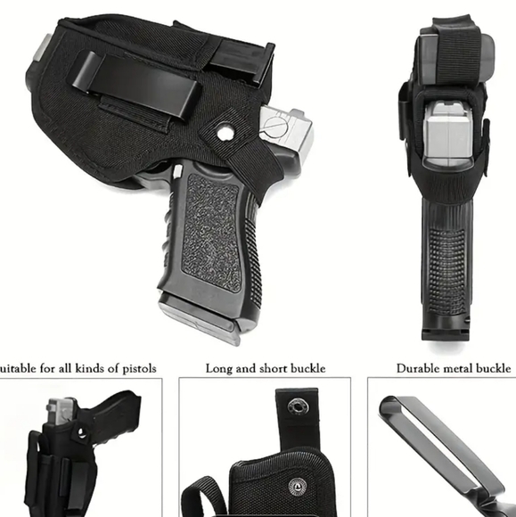 NEW Gun Holster Durable Ambidextrous Universal Concealed Carry Black - Picture 8 of 9